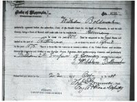Wilhelm's Declaration of Intent to become a US citizen in 1888. He did not become a citizen until 1922, after WW1 ended.